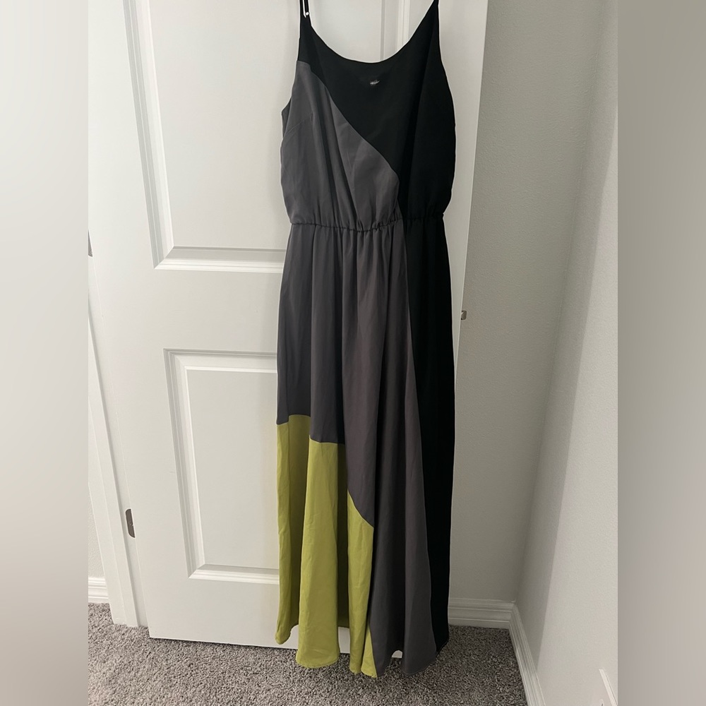 EUC MOSSIMO Color Block Flowy Maxi Dress, Size Small